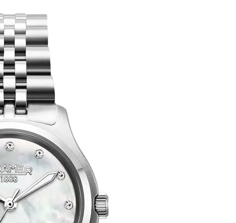 Roamer Cassandra Diamond 626847 41 89 20 z diamentami na tarczy - zegarek damski 5