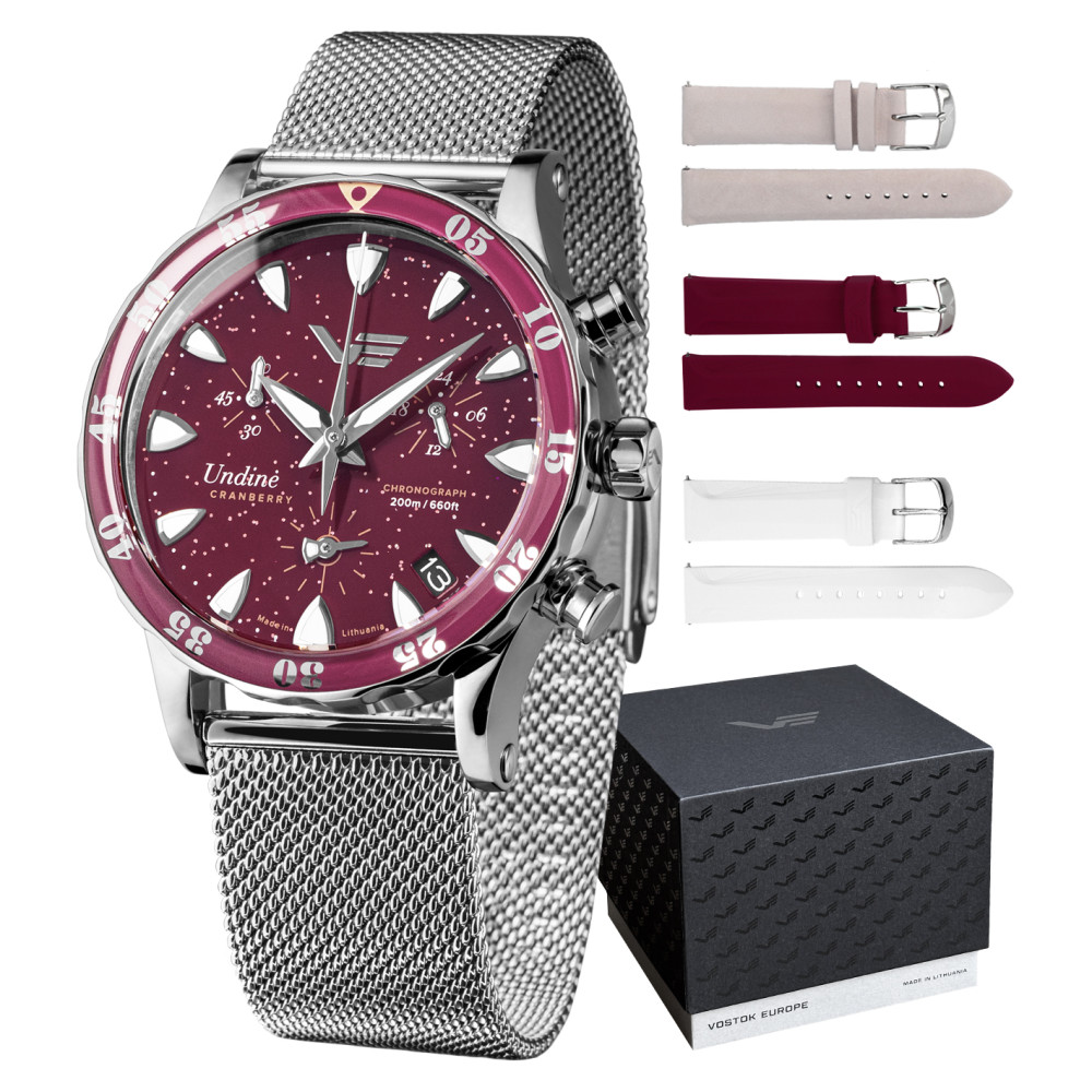 Vostok Europe VK68-515A774B Undine Cranberry - zegarek damski 1