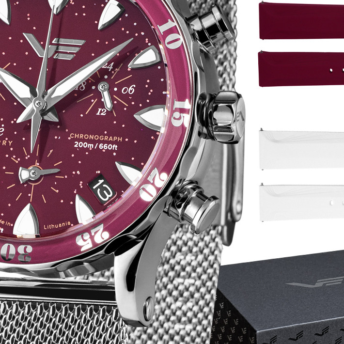 Vostok Europe VK68-515A774B Undine Cranberry - zegarek damski 2