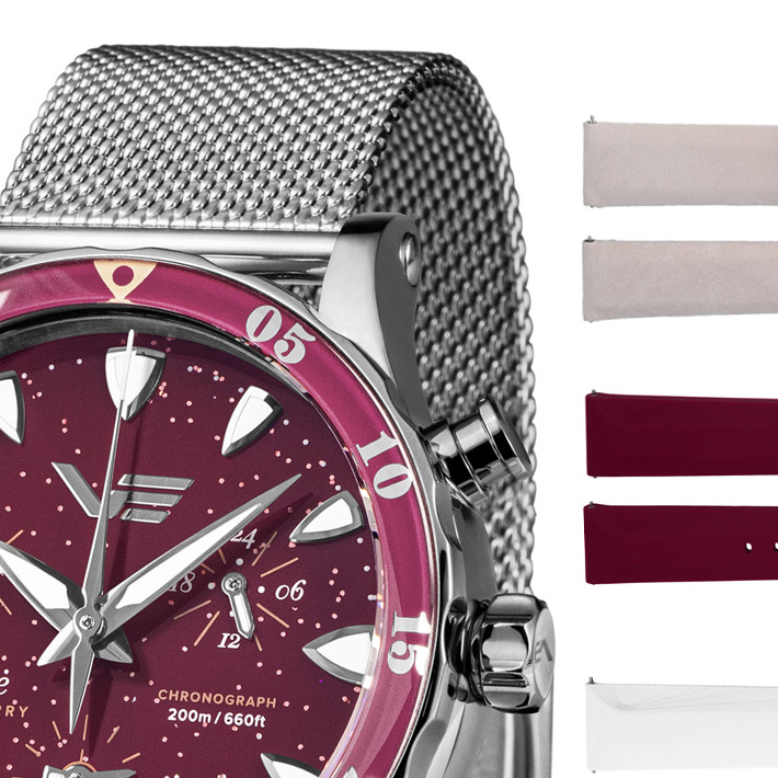 Vostok Europe VK68-515A774B Undine Cranberry - zegarek damski 3