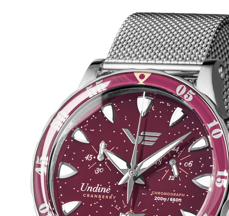 Vostok Europe VK68-515A774B Undine Cranberry - zegarek damski 4