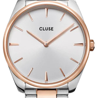 Cluse CW11104 Steel White Rose Gold/Silver Colour - zegarek damski 2