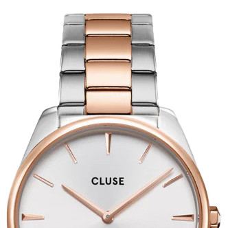 Cluse CW11104 Steel White Rose Gold/Silver Colour - zegarek damski 3