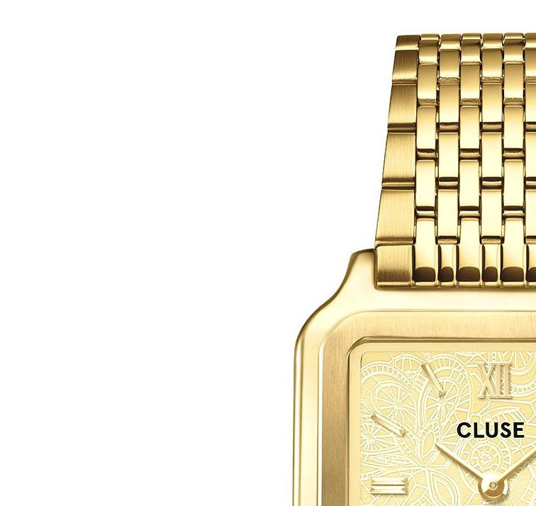 Cluse CW11912 Gracieuse Steel Lace Textured Gold - zegarek damski 4