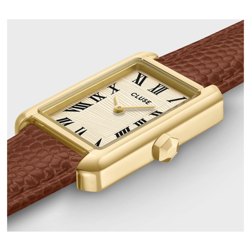 Cluse CW15008 Belisenna Leather Nutshell Sand Textured Gold - zegarek damski 7