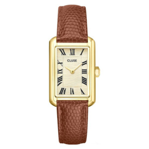 Cluse CW15008 Belisenna Leather Nutshell Sand Textured Gold - zegarek damski