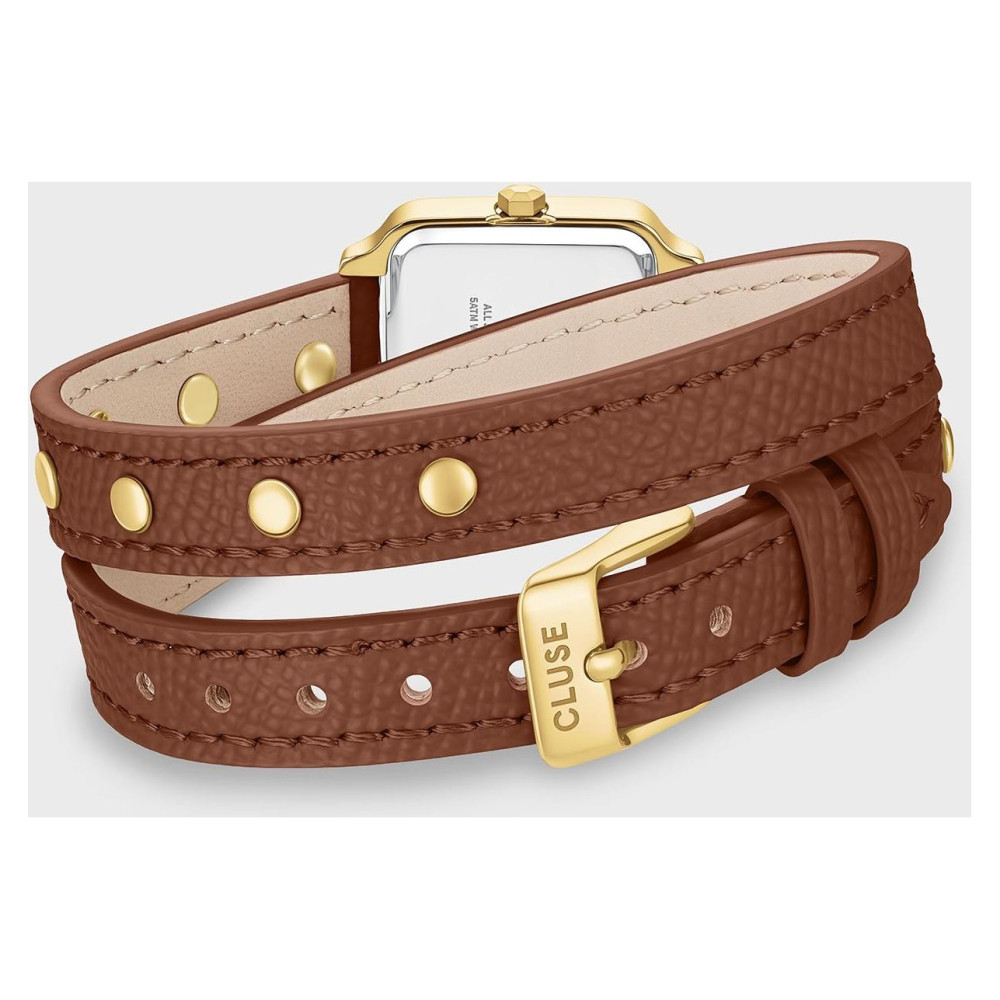 Cluse CW15507 Gracieuse Mini Double Leather Nutshell Studs Gold - zegarek damski 8