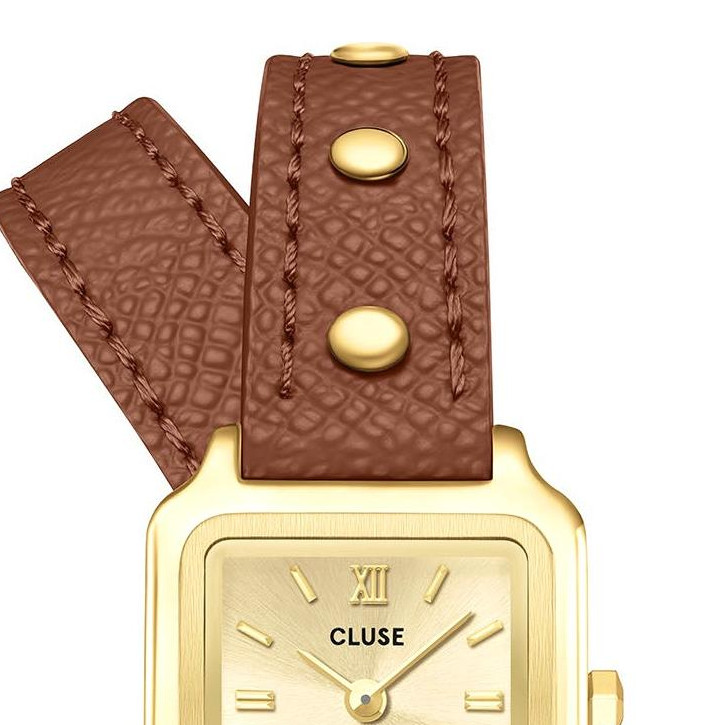 Cluse CW15507 Gracieuse Mini Double Leather Nutshell Studs Gold - zegarek damski 3