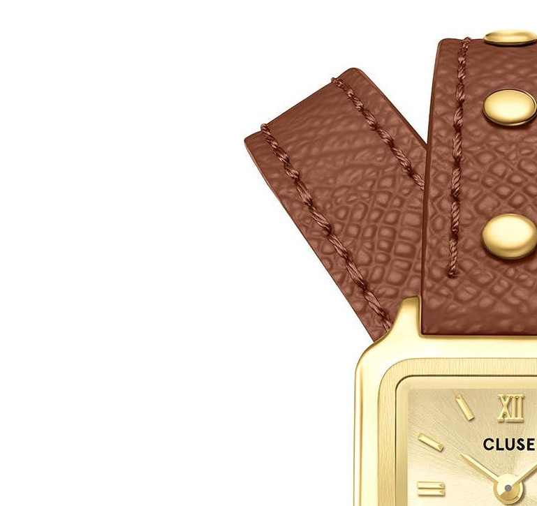 Cluse CW15507 Gracieuse Mini Double Leather Nutshell Studs Gold - zegarek damski 4