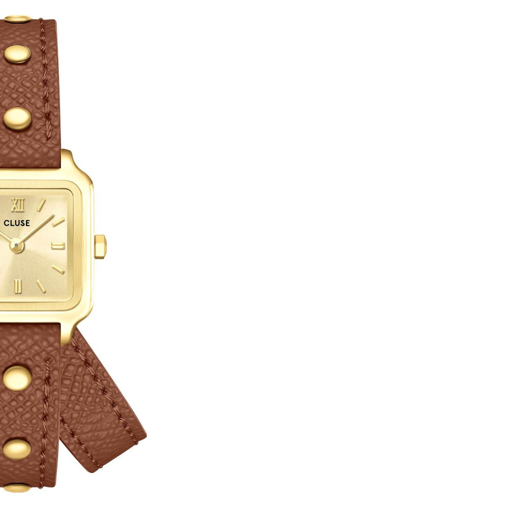 Cluse CW15507 Gracieuse Mini Double Leather Nutshell Studs Gold - zegarek damski 6