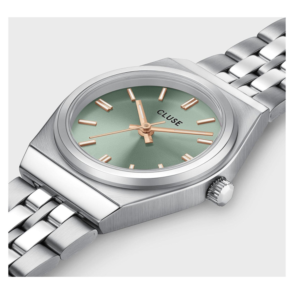 Cluse CW16301 Retro 70s Mini Steel Sage Green Silver - zegarek damski 7
