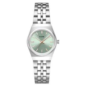Cluse CW16301 Retro 70s Mini Steel Sage Green Silver - zegarek damski
