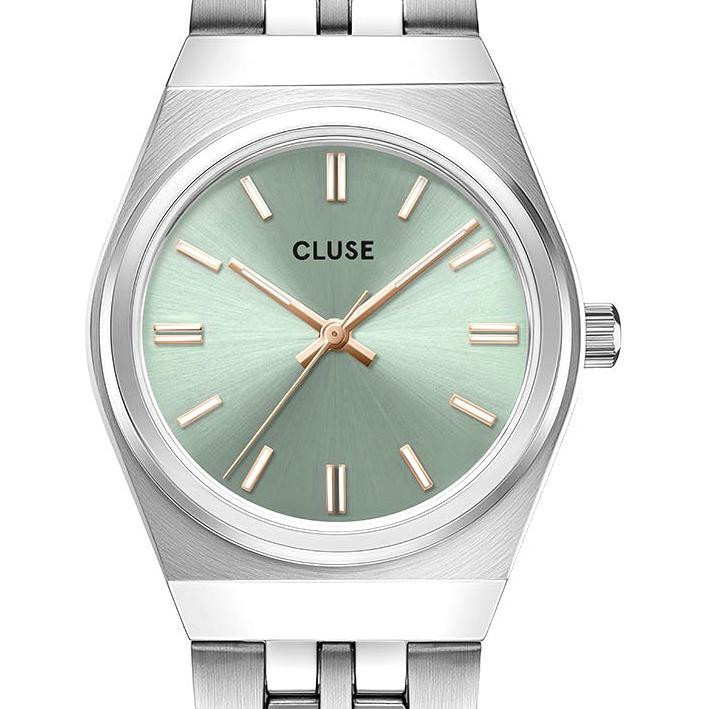 Cluse CW16301 Retro 70s Mini Steel Sage Green Silver - zegarek damski 2