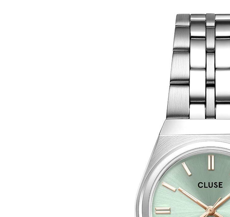 Cluse CW16301 Retro 70s Mini Steel Sage Green Silver - zegarek damski 4