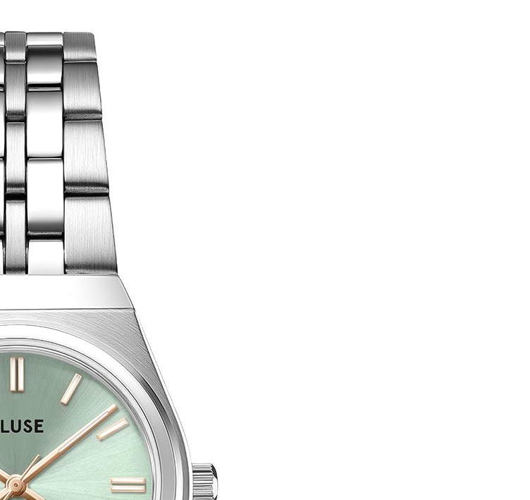 Cluse CW16301 Retro 70s Mini Steel Sage Green Silver - zegarek damski 5