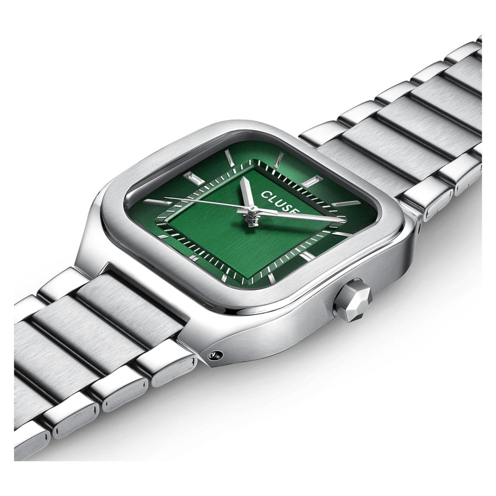 Cluse CW25702 Quadrus Steel Green Silver - zegarek męski 7