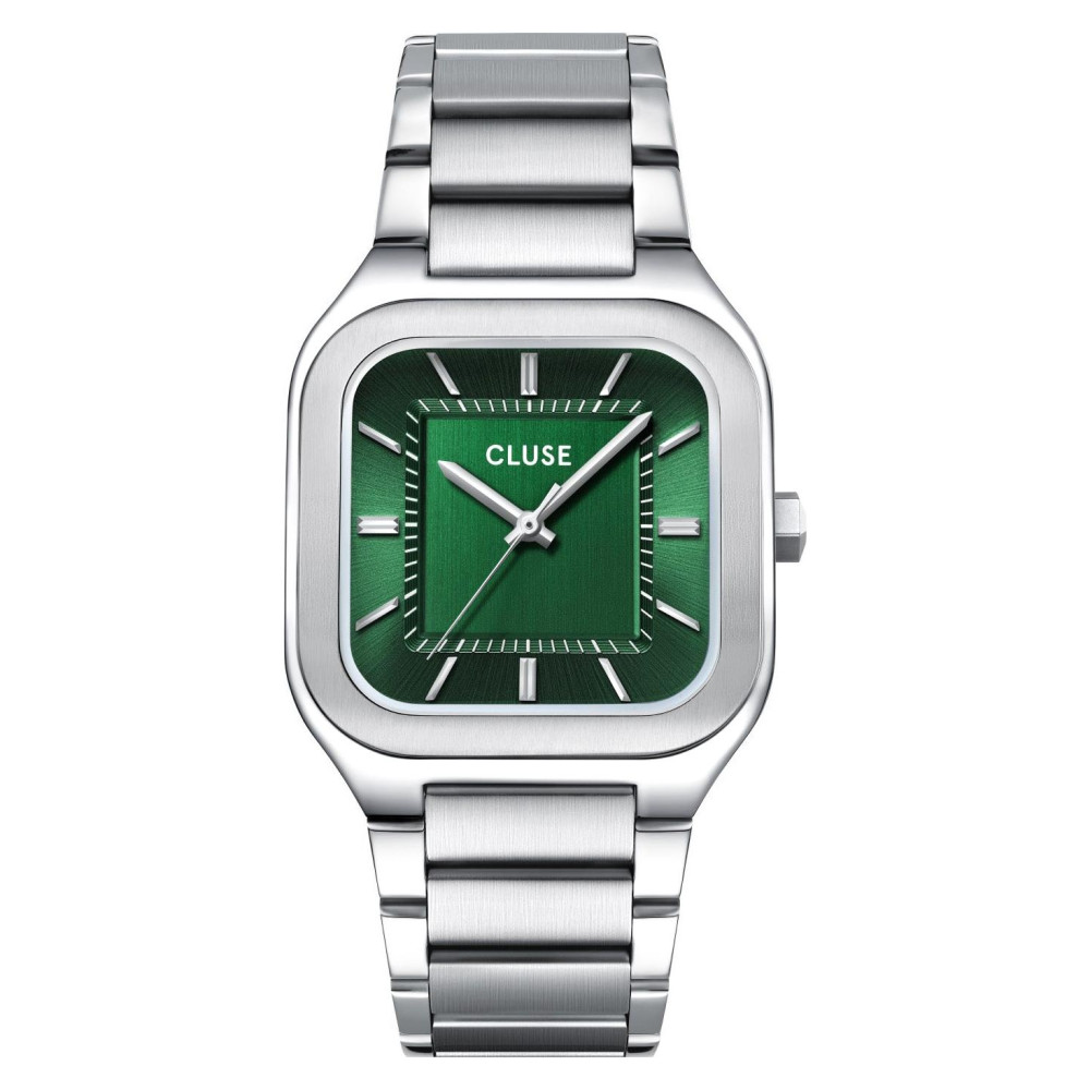 Cluse CW25702 Quadrus Steel Green Silver - zegarek męski 1