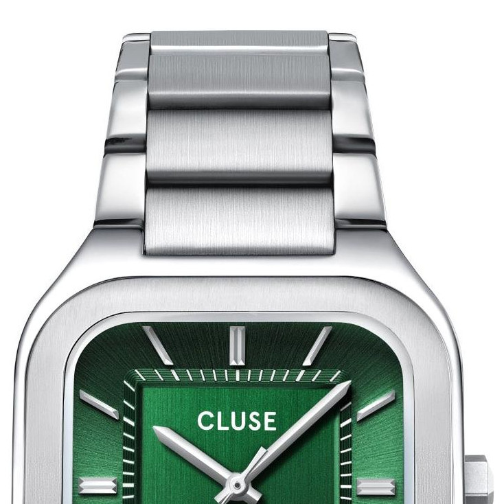 Cluse CW25702 Quadrus Steel Green Silver - zegarek męski 3
