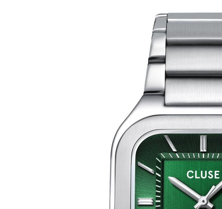 Cluse CW25702 Quadrus Steel Green Silver - zegarek męski 4