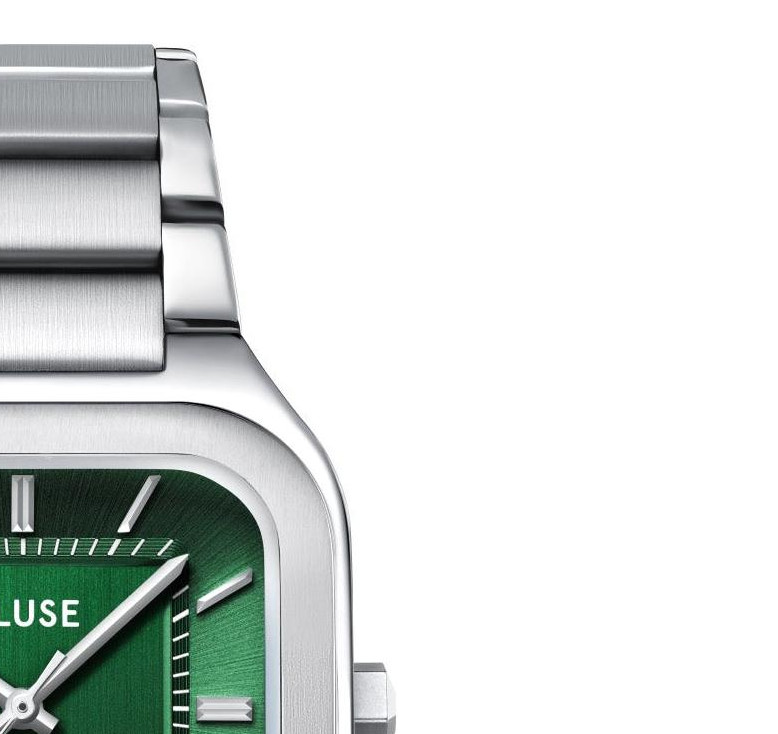 Cluse CW25702 Quadrus Steel Green Silver - zegarek męski 5