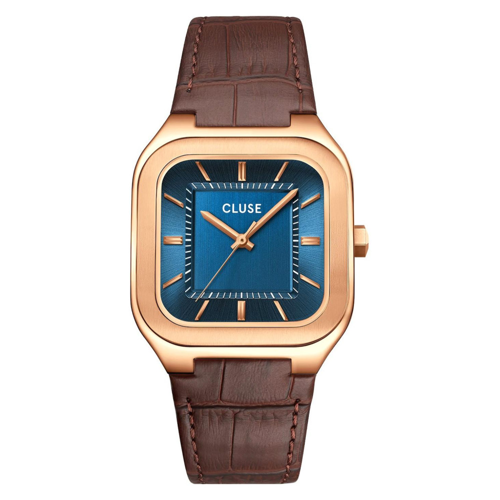 Cluse CW25705 Quadrus Leather Blue Rose Gold - zegarek męski 1