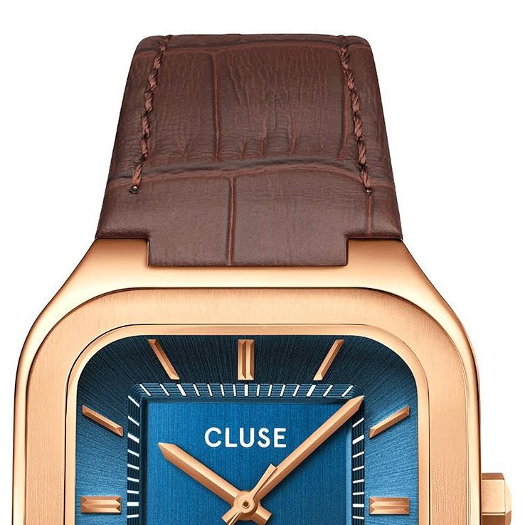 Cluse CW25705 Quadrus Leather Blue Rose Gold - zegarek męski 3