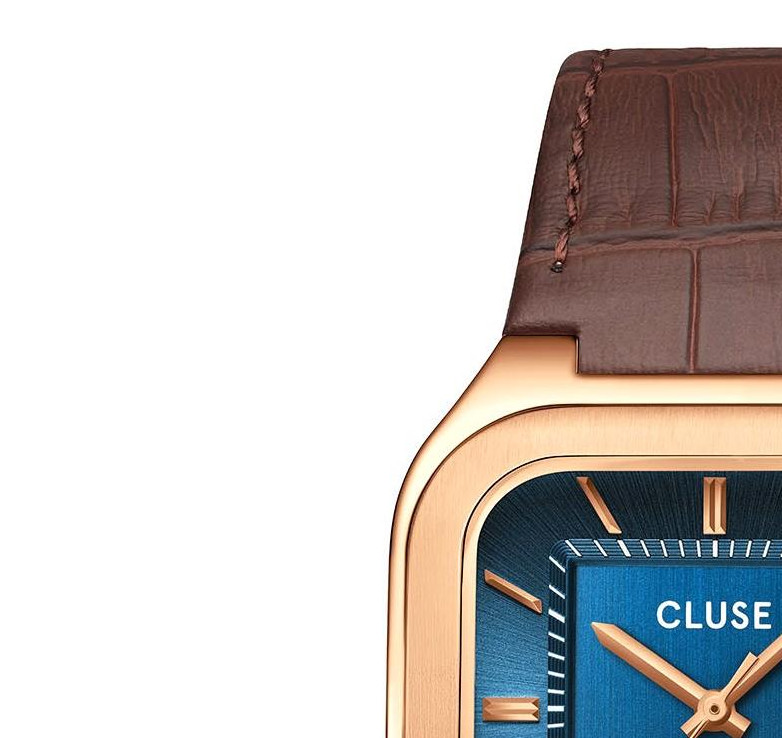 Cluse CW25705 Quadrus Leather Blue Rose Gold - zegarek męski 4