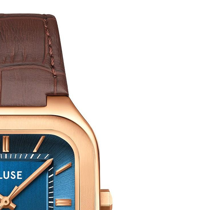 Cluse CW25705 Quadrus Leather Blue Rose Gold - zegarek męski 5