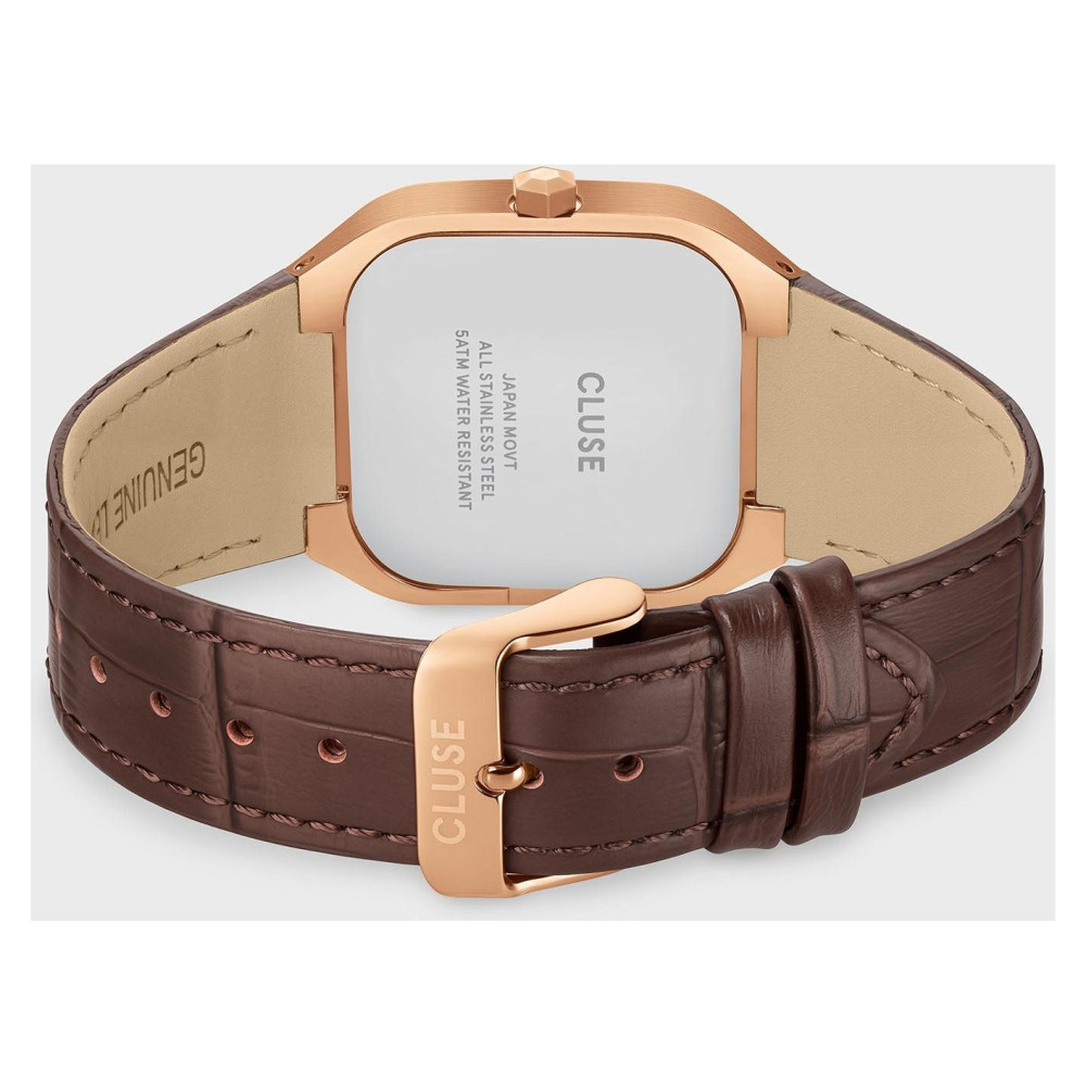 Cluse CW26205 Quadrus Multifunction Leather Green Rose Gold - zegarek męski 8