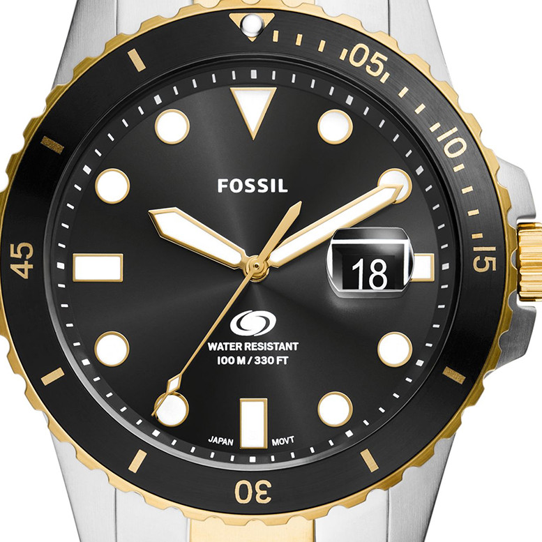 Fossil FS6031 BLUE Bicolor Stainless Steel 42mm - zegarek męski 2