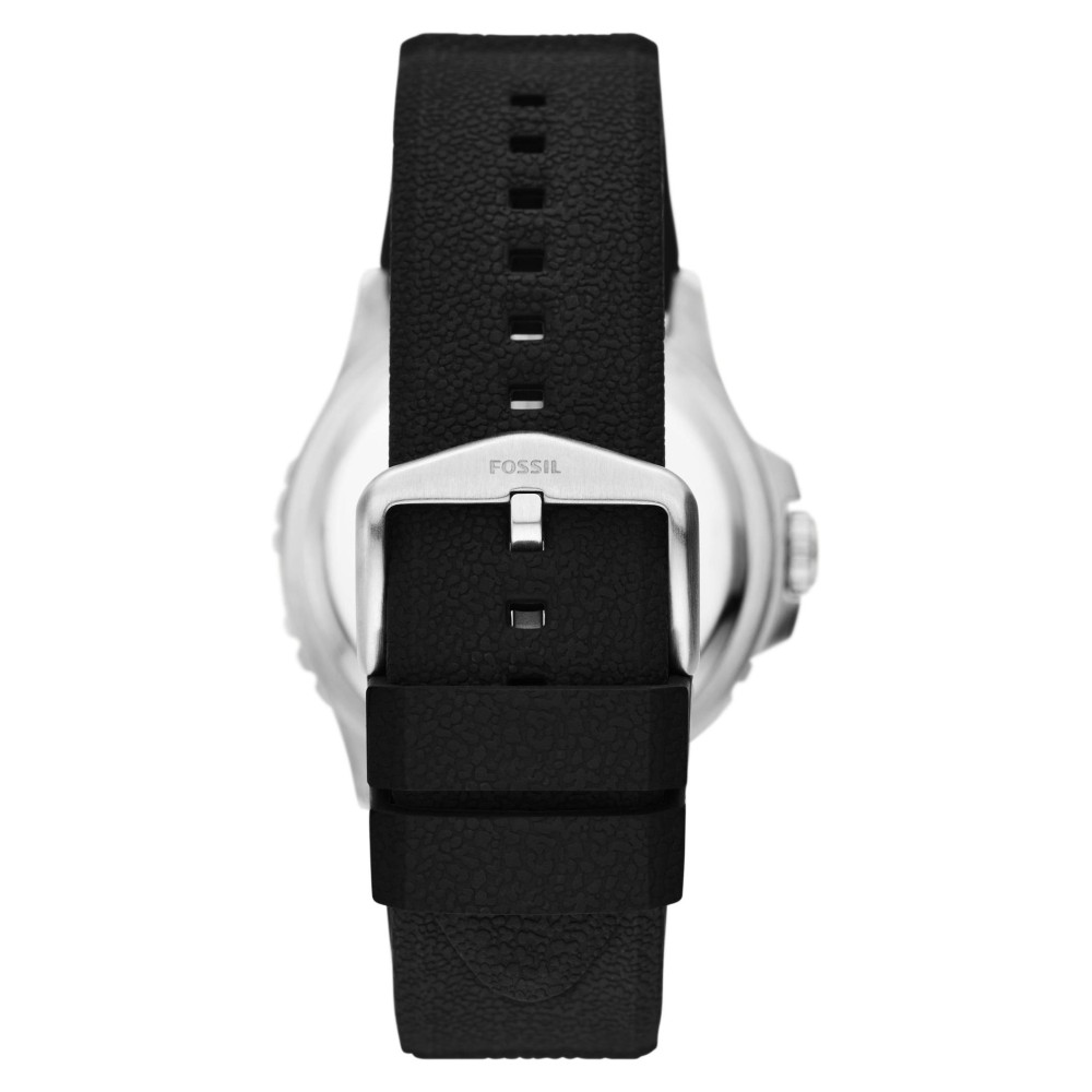 Fossil FS6036 BLUE GMT Black Silicone Strap 46mm - zegarek męski 8