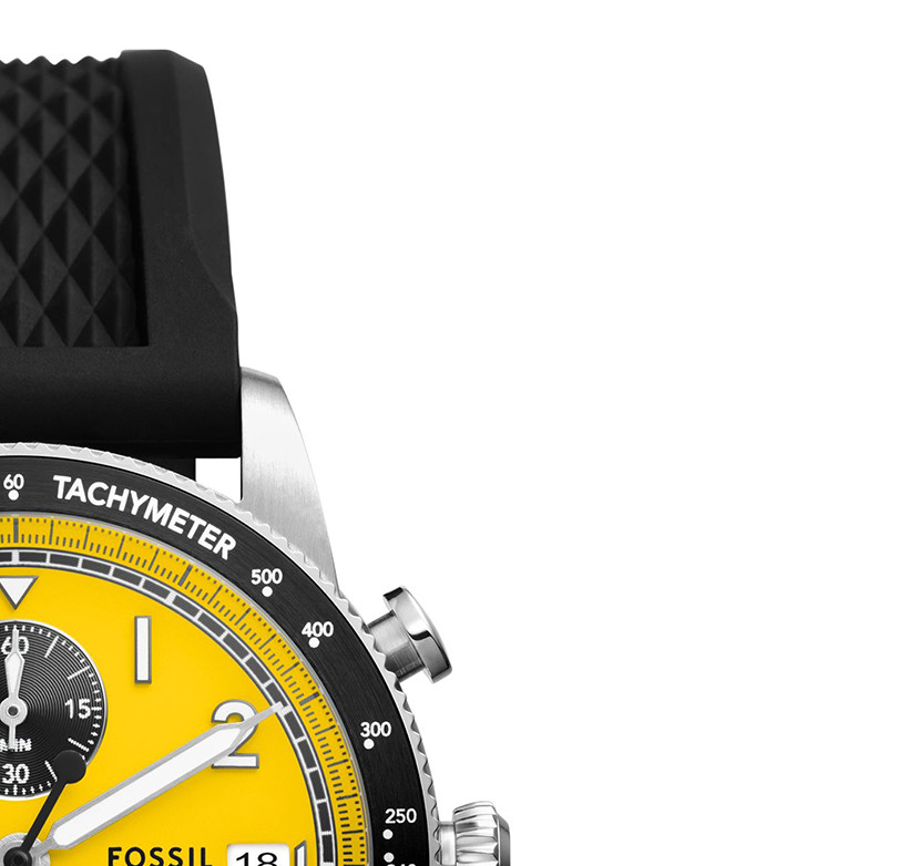 Fossil FS6044 SPORT TOURER Black Silicone Strap 42mm - zegarek męski 5