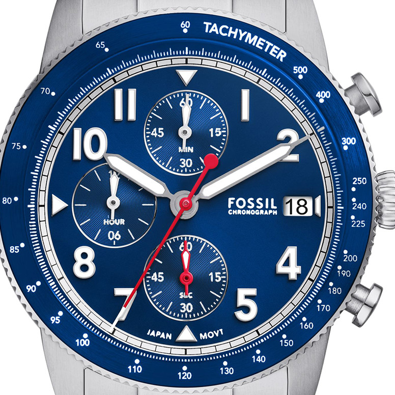 Fossil FS6047 SPORT TOURER Chronograph Stainless Steel 42mm - zegarek męski 2