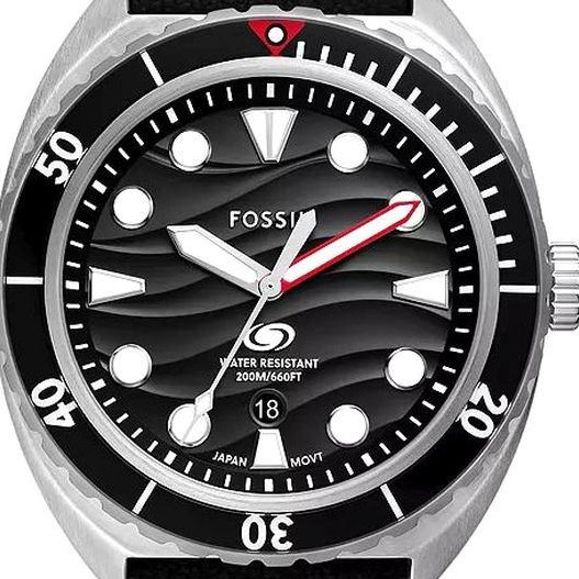Fossil FS6062 BREAKER Black Silicone Strap 42mm - zegarek męski 2