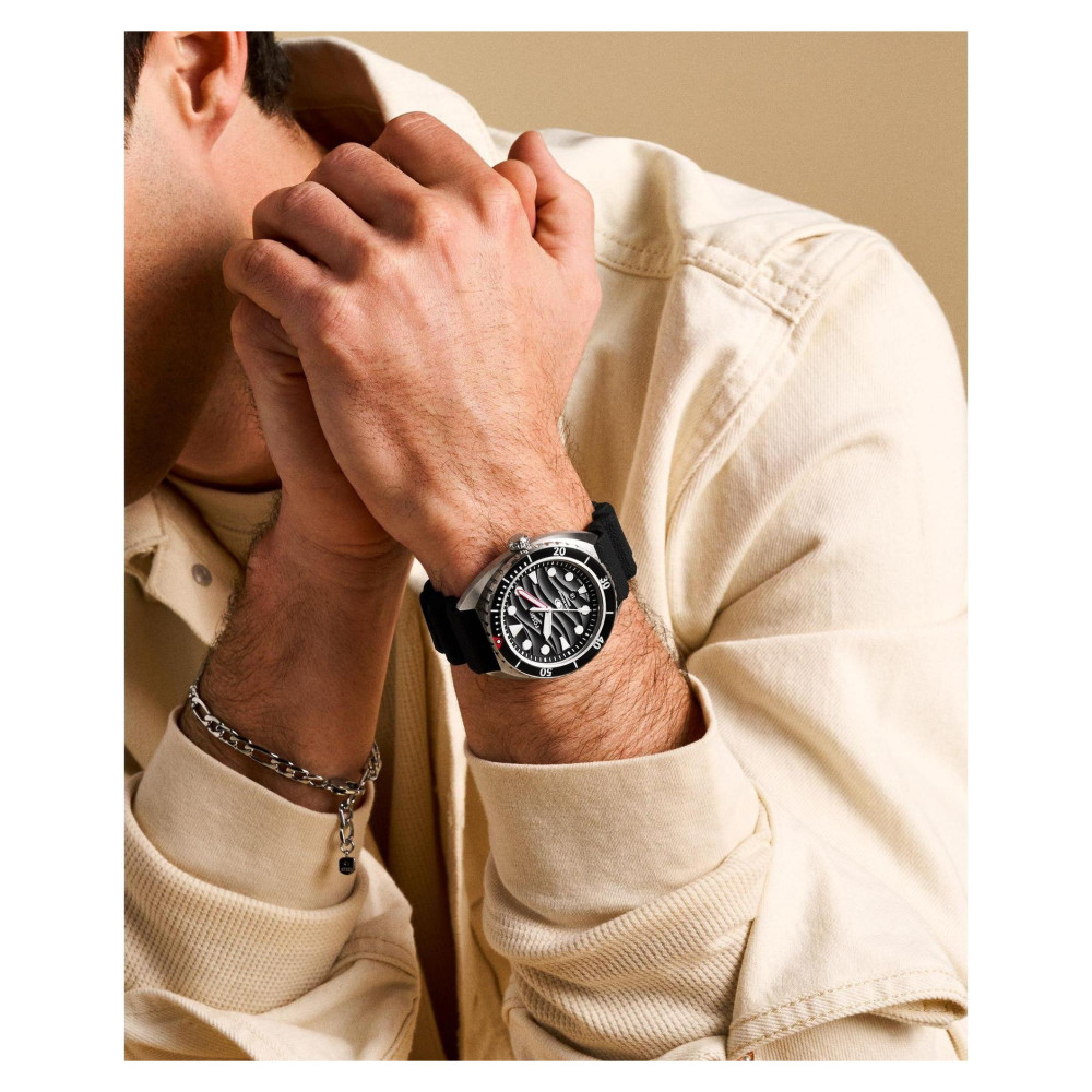 Fossil FS6062 BREAKER Black Silicone Strap 42mm - zegarek męski 9