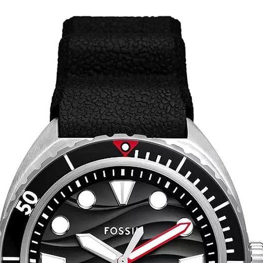 Fossil FS6062 BREAKER Black Silicone Strap 42mm - zegarek męski 3