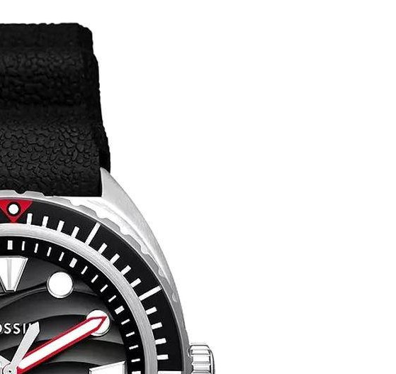 Fossil FS6062 BREAKER Black Silicone Strap 42mm - zegarek męski 5