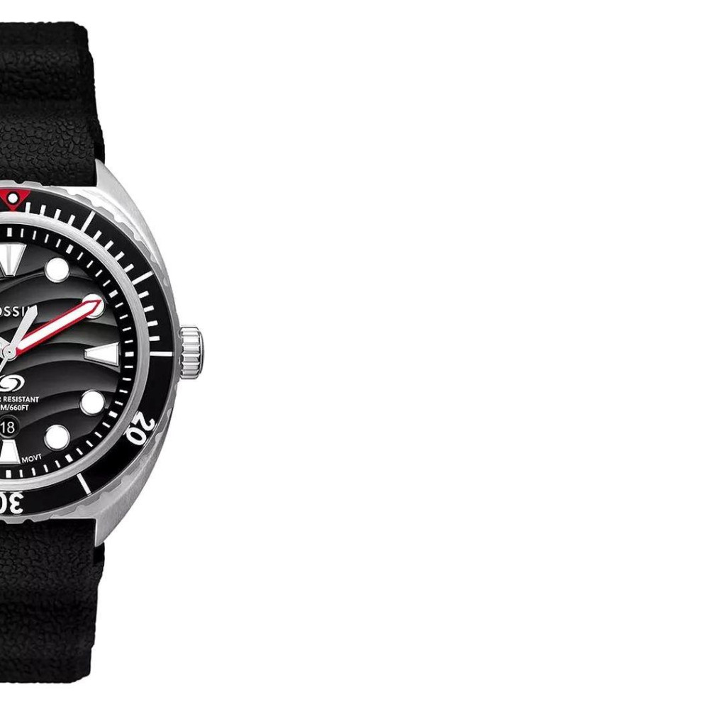 Fossil FS6062 BREAKER Black Silicone Strap 42mm - zegarek męski 6