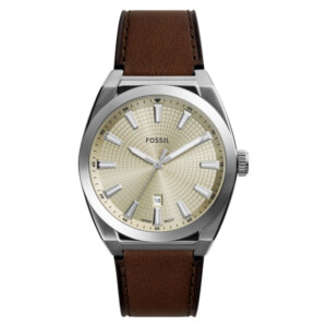 Fossil FS6071 EVERETT Brown Leather Strap 42mm - zegarek męski