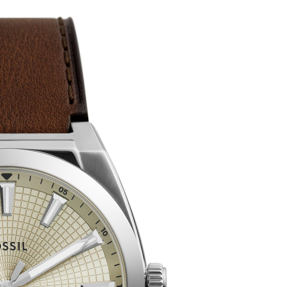 Fossil FS6071 EVERETT Brown Leather Strap 42mm - zegarek męski 5