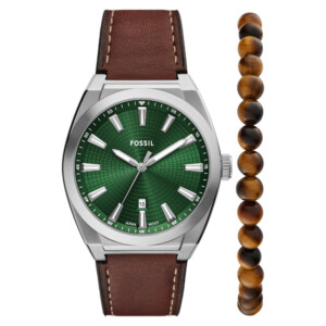 Fossil FS6080SET Brown Leather Strap Gift Set 41mm - zegarek męski