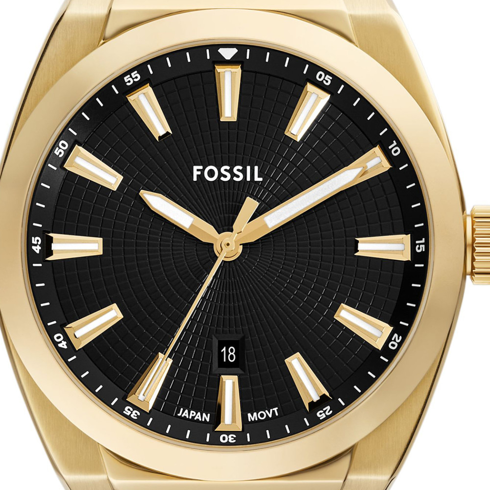 Fossil FS6089 Black Leather Strap 41mm - zegarek męski 2
