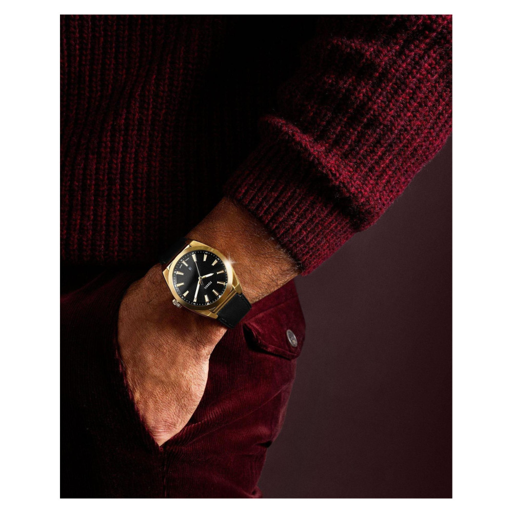 Fossil FS6089 Black Leather Strap 41mm - zegarek męski 9