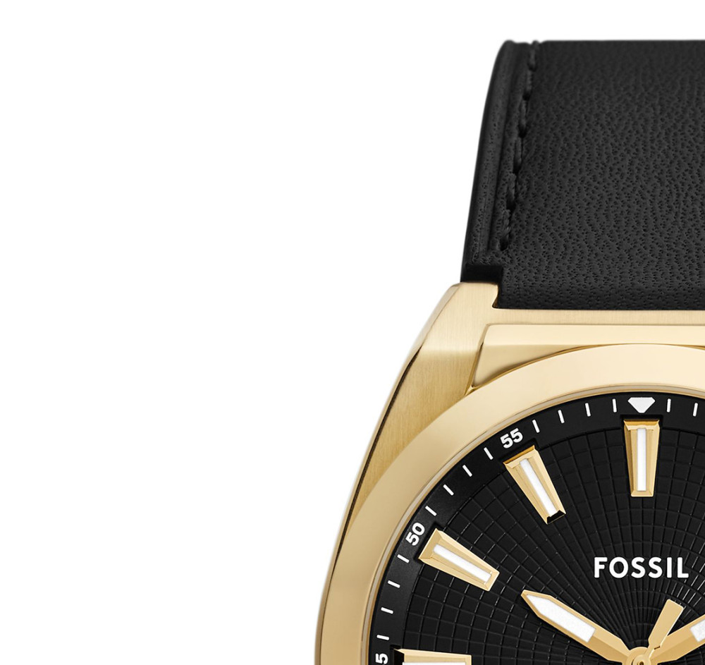 Fossil FS6089 Black Leather Strap 41mm - zegarek męski 4