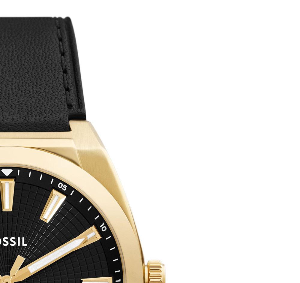 Fossil FS6089 Black Leather Strap 41mm - zegarek męski 5