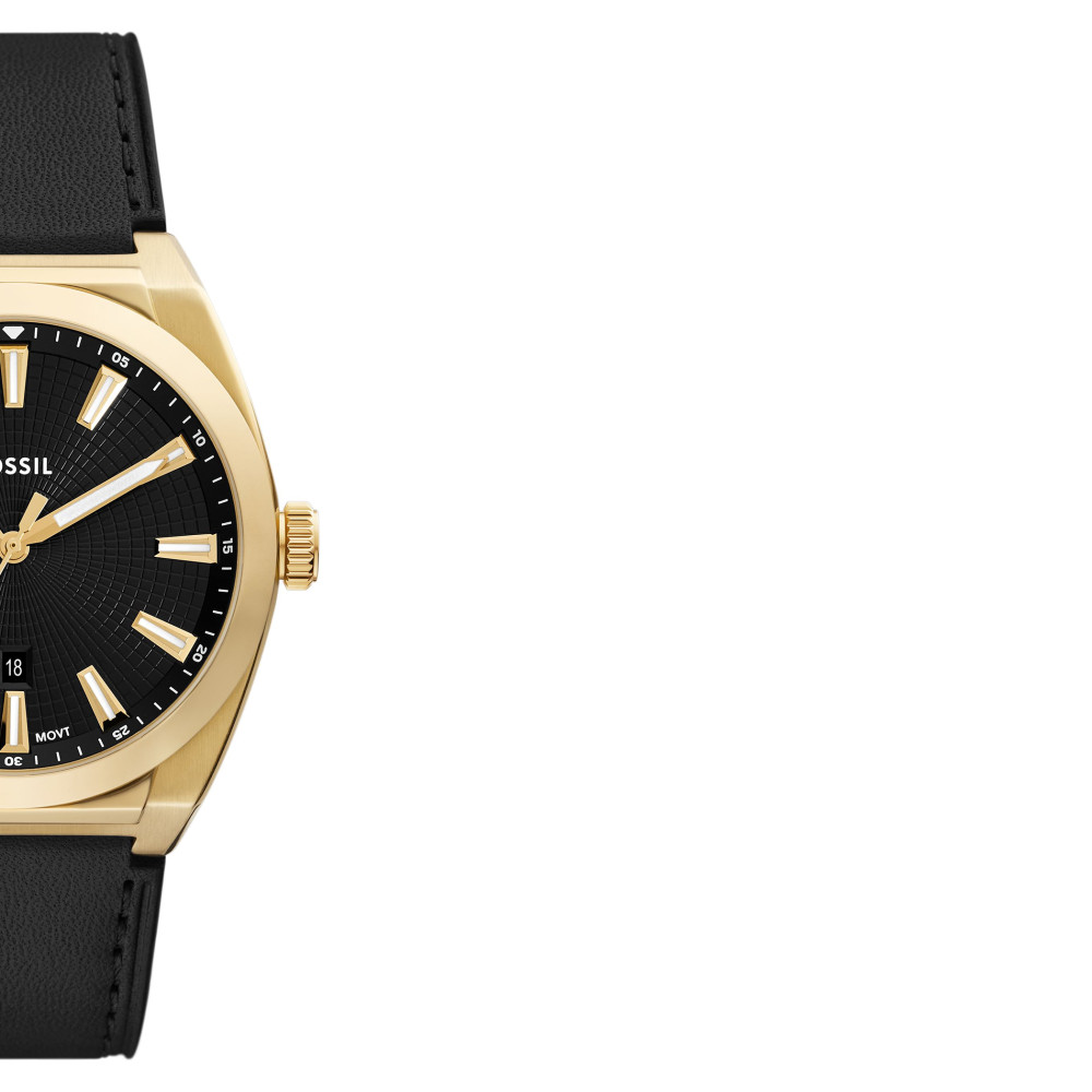Fossil FS6089 Black Leather Strap 41mm - zegarek męski 6