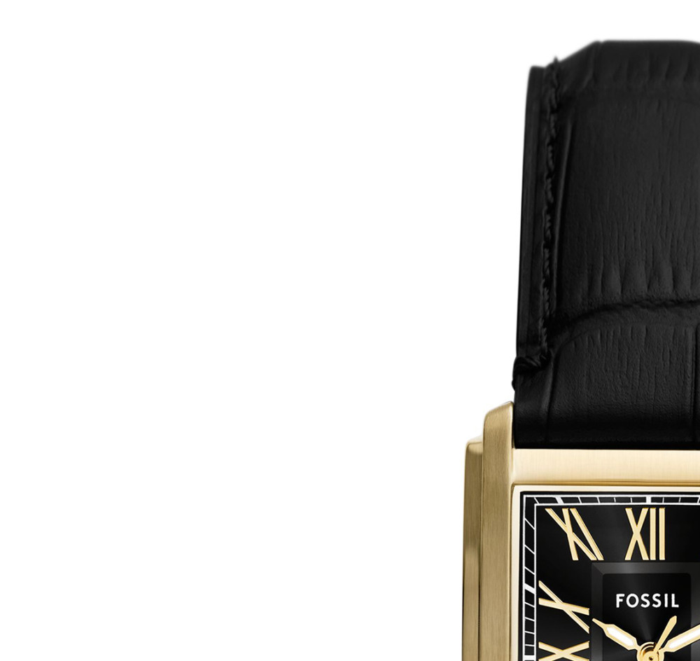 Fossil FS6091 Black Leather Strap 30mm - zegarek męski 4