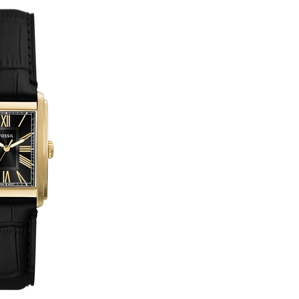 Fossil FS6091 Black Leather Strap 30mm - zegarek męski 6