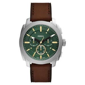 Fossil FS6100 Machine Brown Leather Strap 44mm - zegarek męski