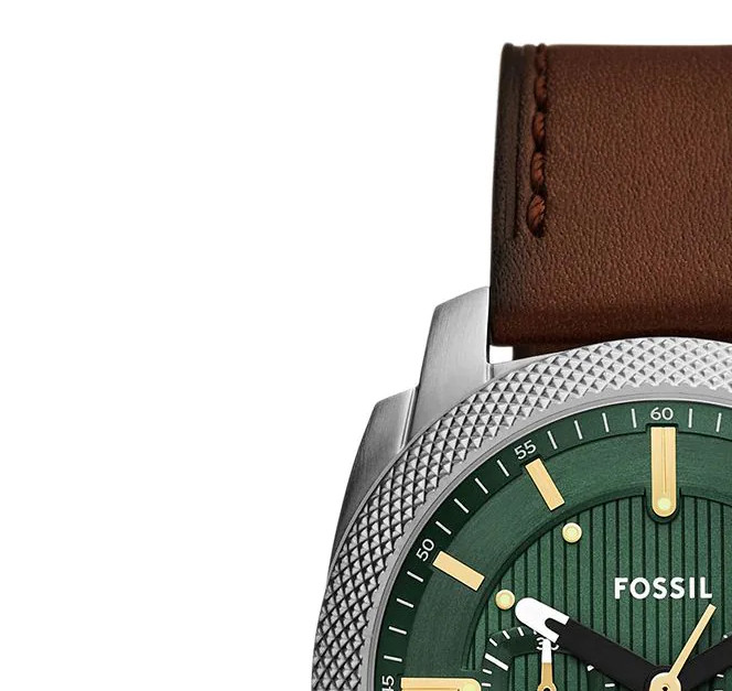 Fossil FS6100 Machine Brown Leather Strap 44mm - zegarek męski 4